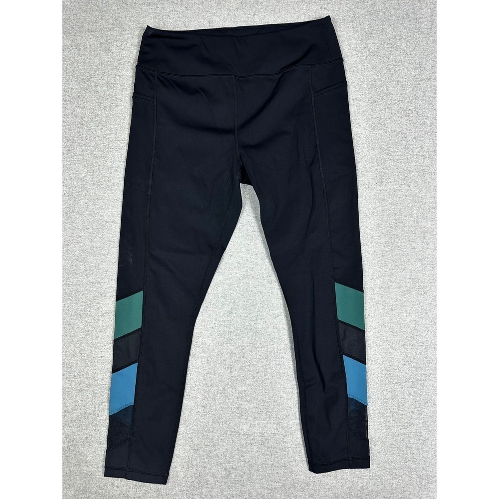 Urban Savage Womens XL Black Colorblock Mesh Pocket Leggings US173 Yoga‎ Tights
